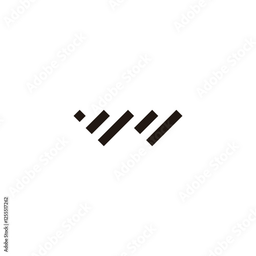 Letter w squares, line geometric symbol simple logo vector