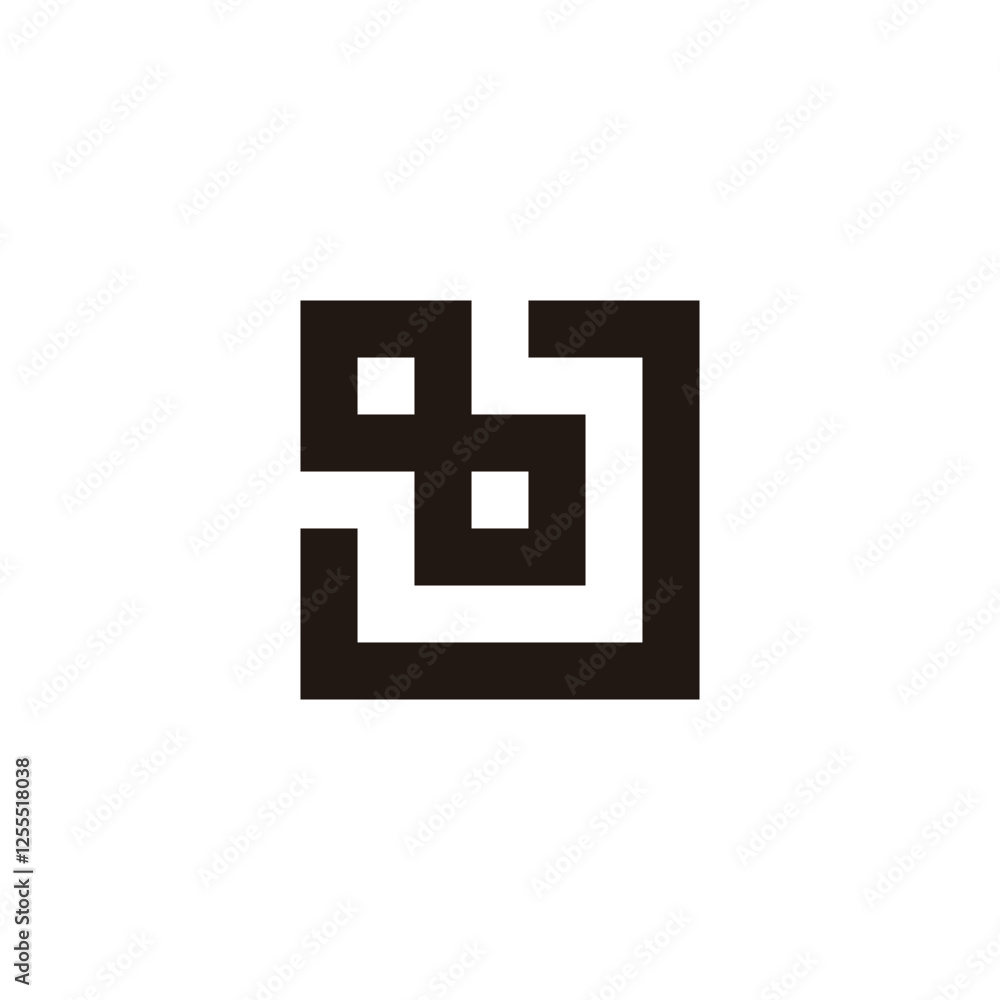 Letter J number 8 square geometric symbol simple logo vector Letter J number 8 square geometric symbol simple logo vector