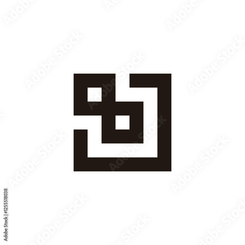 Letter J number 8 square geometric symbol simple logo vector