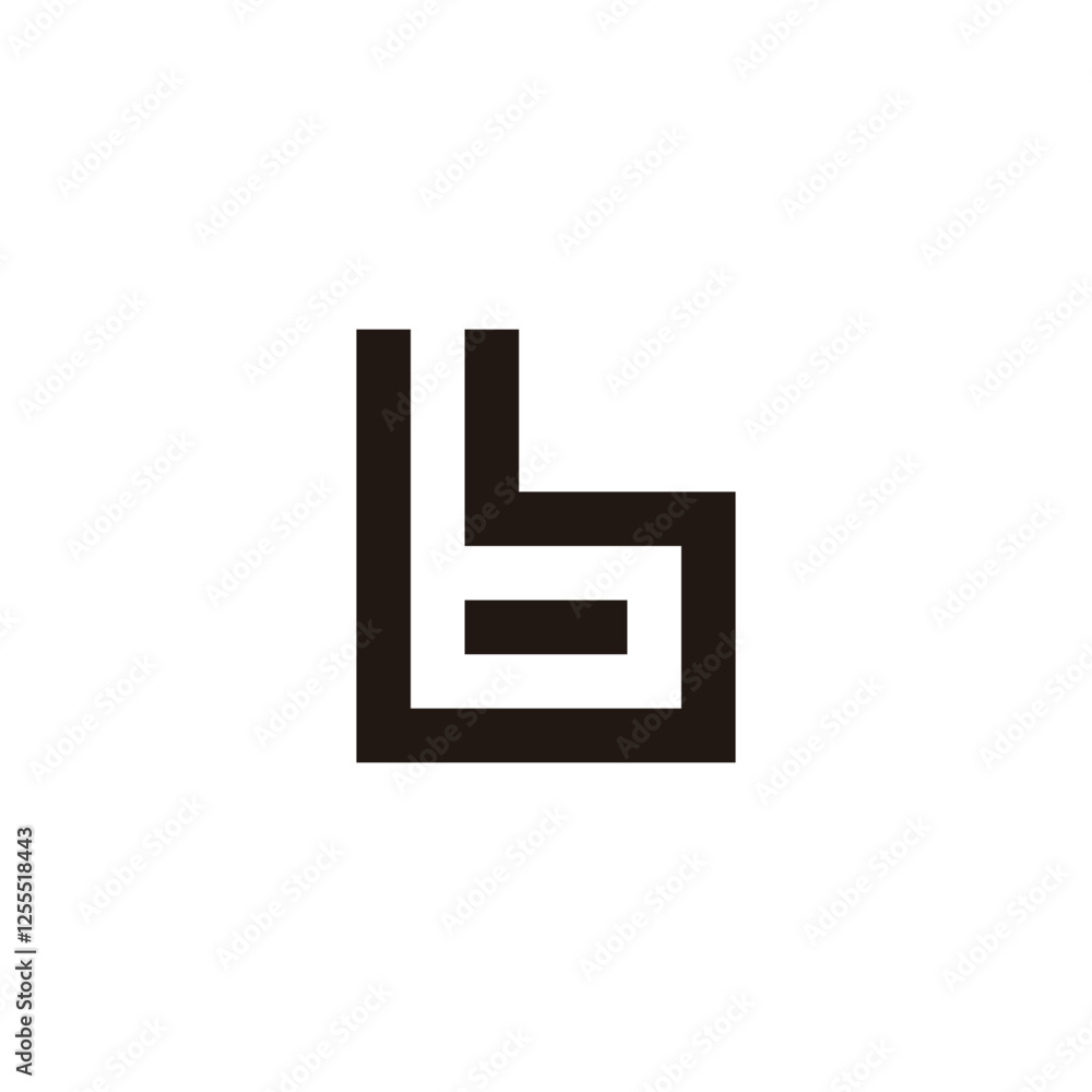 Letter b stripe, square geometric symbol simple logo vector Letter b stripe, square geometric symbol simple logo vector