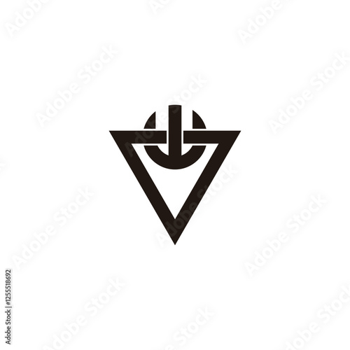 Free Download Letter W triangle, circle geometric symbol simple logo vector - GFXLoad