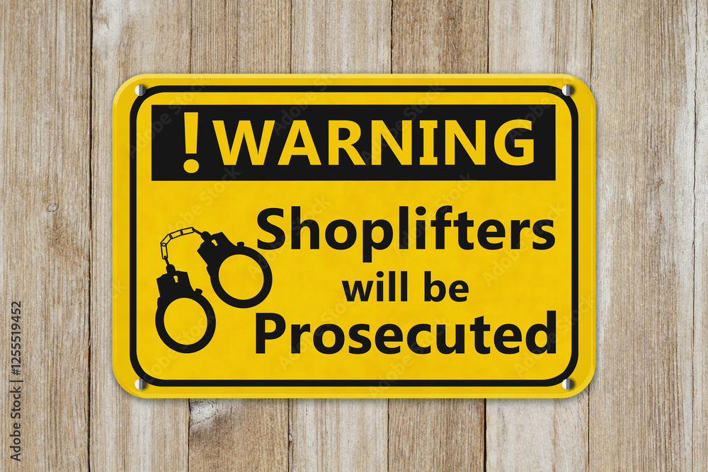 Shoplifters will be prosecuted warning sign