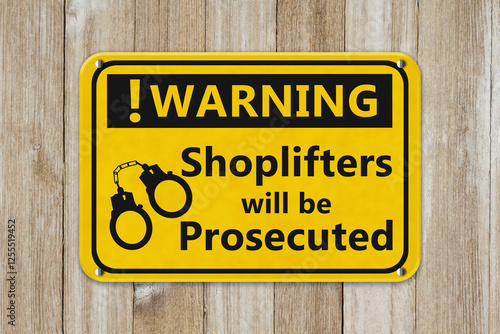 Obraz na płótnie Shoplifters will be prosecuted warning sign w salonie