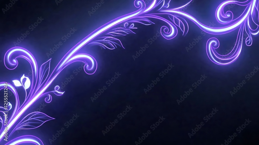 Glowing Purple Floral Vine Design Abstract Art Glowing Purple Floral Vine Design Abstract Art