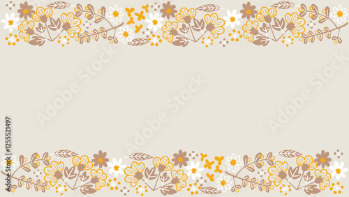 ナチュラルなインド刺繍風植物のフレーム	
