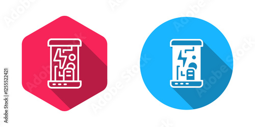 Filled and outline Futuristic cryogenic capsules or containers icon isolated with long shadow background. Cryonic technology for humans or cryogenic chamber. Vector