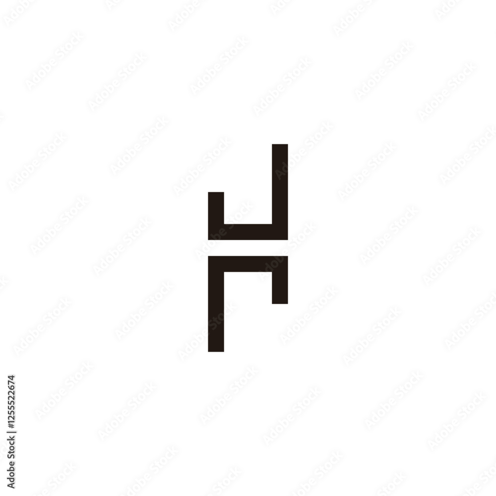 Fototapeta premium Letter J and r, letter H square geometric symbol simple logo vector