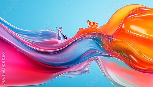 abstract colorful backgrounA colorful explosion of liquid splashes, swirling and merging into an abstract representation of emotions and energy, creating a striking visual experience photo