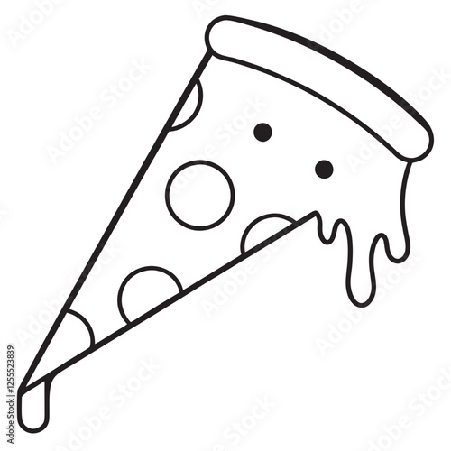 Hot and fresh pepperoni pizza slice with gooey cheese 