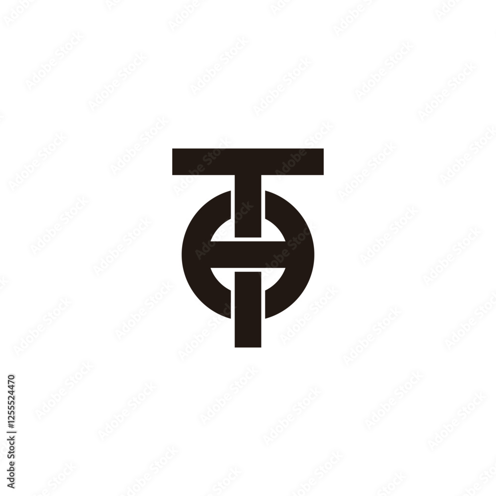 Letter T and H, square circle geometric symbol simple logo vector Letter T and H, square circle geometric symbol simple logo vector