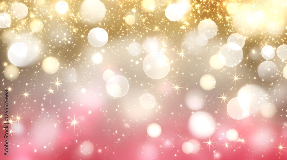 Rose gold bokeh abstract background with sparkling lights and glitter in pink and gold tones Rose gold bokeh abstract background with sparkling lights and glitter in pink and gold tones