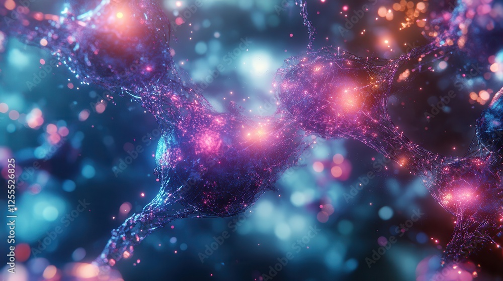 Fototapeta premium Futuristic Molecular Visualization with Abstract Elements