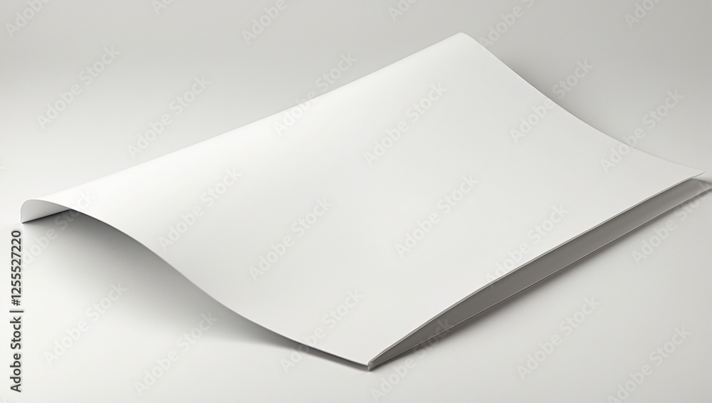 A Blank Bended A4 Paper Sheet Isolated for Creative Use A Blank Bended A4 Paper Sheet Isolated for Creative Use