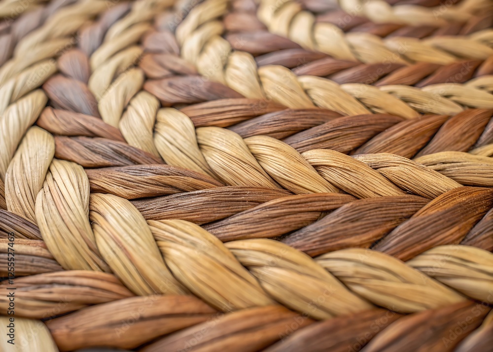 Intricate Patterns of a Woven Basket: A Close-Up Study of Natural Fiber Textures and Colors Intricate Patterns of a Woven Basket: A Close-Up Study of Natural Fiber Textures and Colors