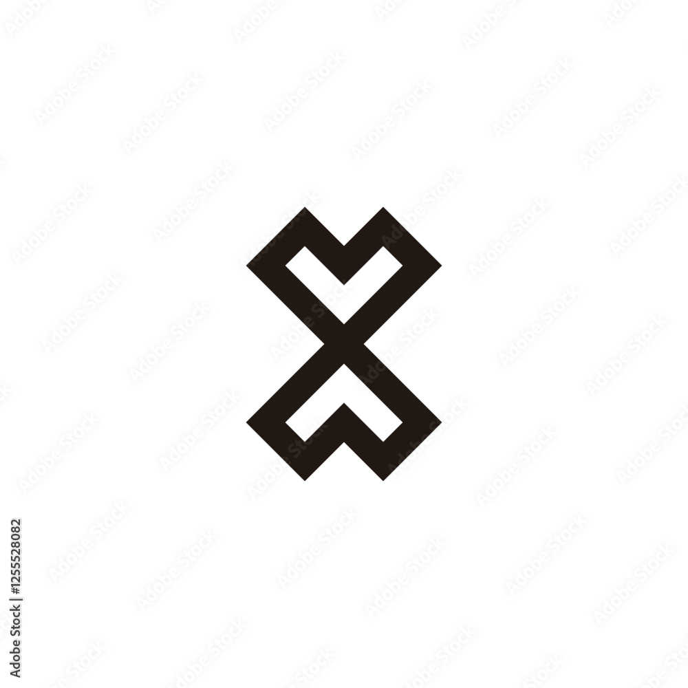 Obraz premium Letter X square, heart geometric symbol simple logo vector