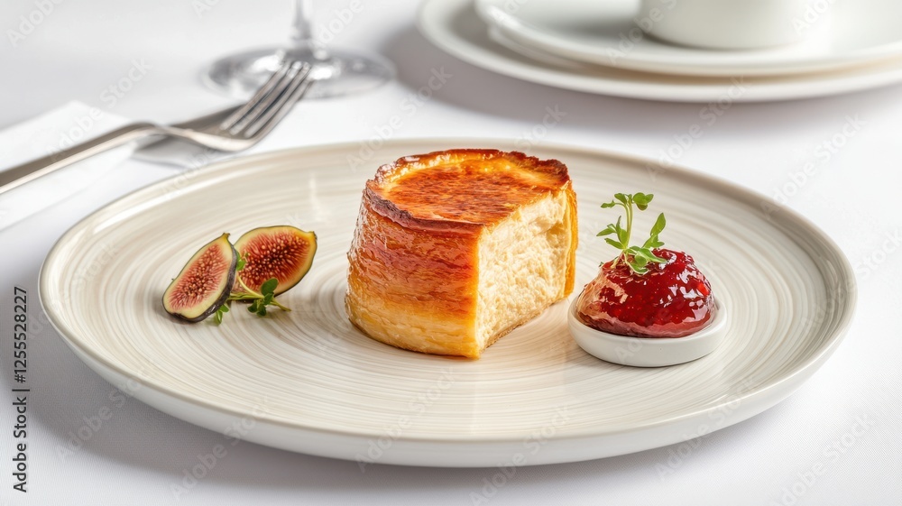 Luxurious Chicken Pâté In Golden Flaky Crust, Fork Breaking Layers, Rich Texture, Handmade Ceramic Plate, Soft Natural Lighting, Elegant Gourmet Presentation Luxurious Chicken Pâté In Golden Flaky Crust, Fork Breaking Layers, Rich Texture, Handmade Ceramic Plate, Soft Natural Lighting, Elegant Gourmet Presentation