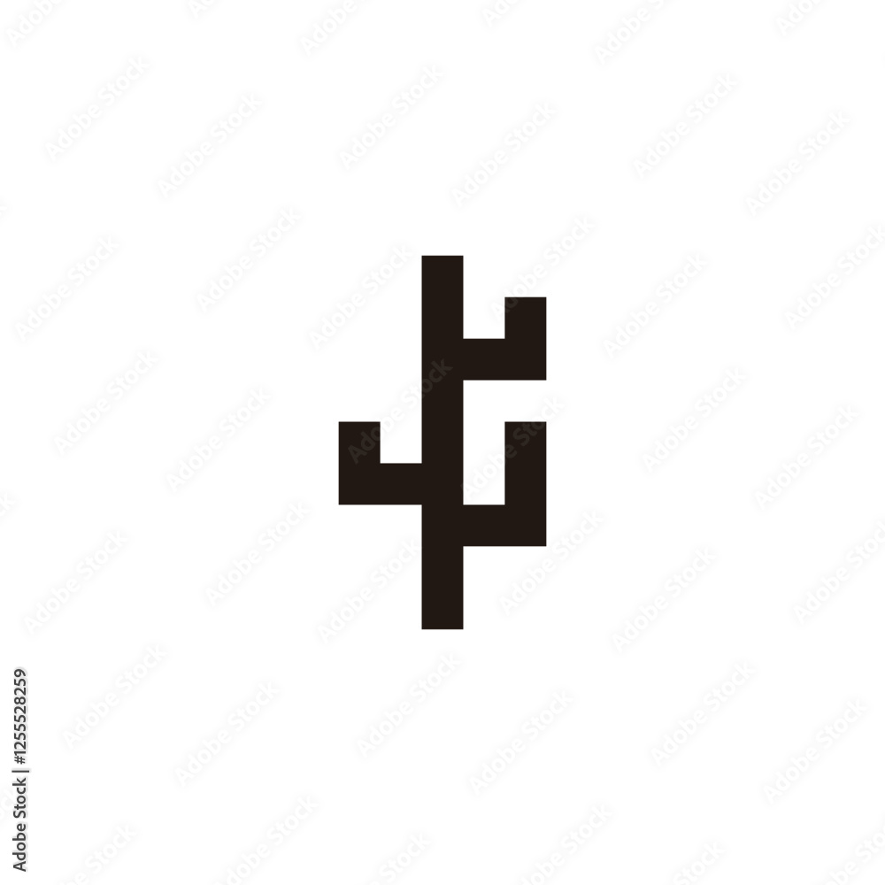 Cactus, square geometric symbol simple logo vector Cactus, square geometric symbol simple logo vector