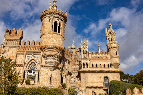 Towers and intricate texture architecture of Colomares cultural heritage monument
