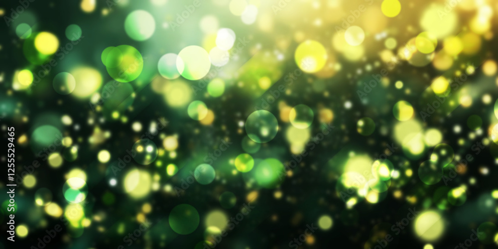 Obraz premium Green bokeh background. Gold Background Blur Stock Photos