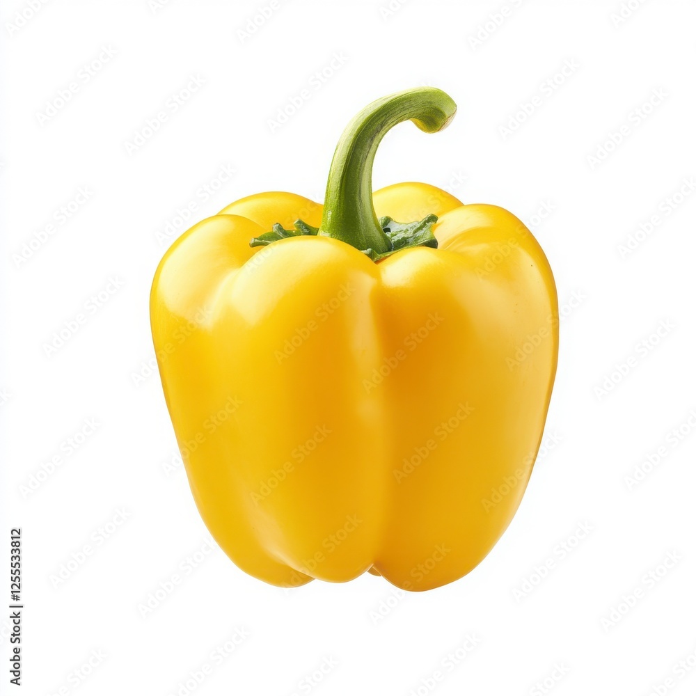 Single Yellow Bell Pepper Isolated On White Background Single Yellow Bell Pepper Isolated On White Background