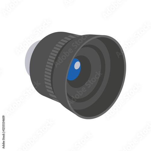 Camera Lens Video Production Vector Illustration, Isolated