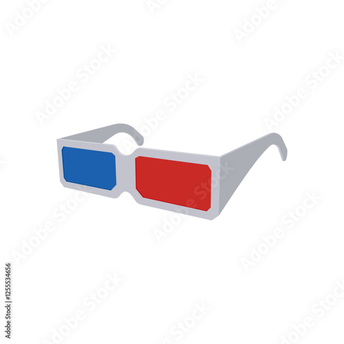 3D Glasses Video Production Vector Illustration, Isolated