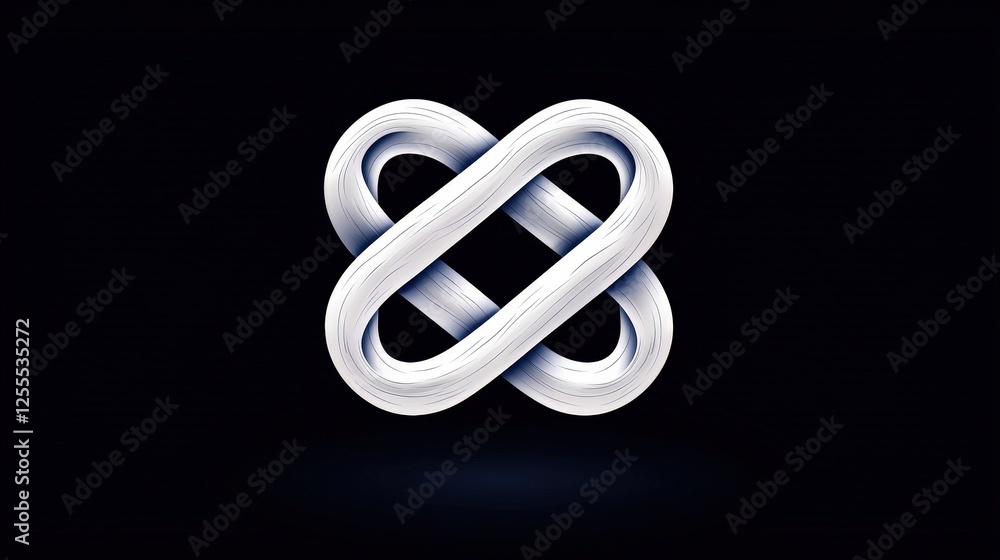 Modern Abstract Symbol with Elegant Curves and Fluid Lines on Dark Background Modern Abstract Symbol with Elegant Curves and Fluid Lines on Dark Background