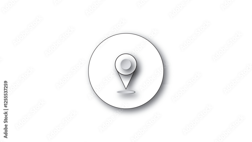 Abstract location indicator and location icon on white background. Abstract location indicator and location icon on white background.