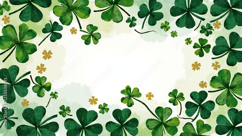 Vibrant Watercolor St. Patrick's Day Banner with Shamrocks: Ideal for Greeting Cards, Invitations, and Event Promotions Vibrant Watercolor St. Patrick's Day Banner with Shamrocks: Ideal for Greeting Cards, Invitations, and Event Promotions