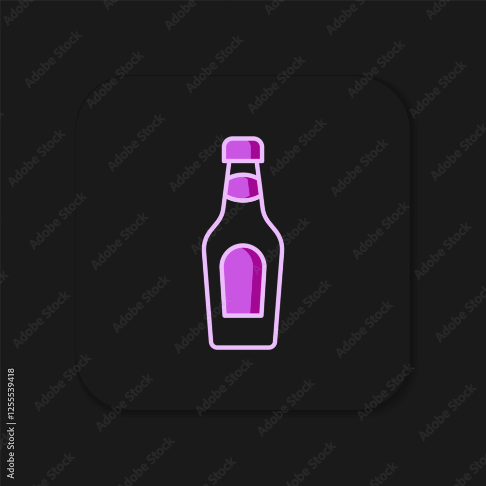 Filled outline Champagne bottle icon isolated on black background. Merry Christmas and Happy New Year. Flat filled outline style with shadow. Vector Filled outline Champagne bottle icon isolated on black background. Merry Christmas and Happy New Year. Flat filled outline style with shadow. Vector