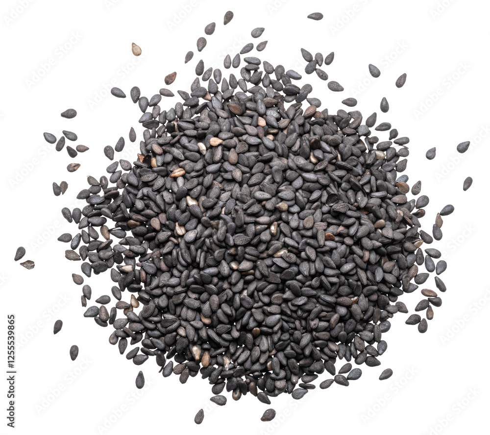 Heap of black cumin seeds isolated on white background. Heap of black cumin seeds isolated on white background.