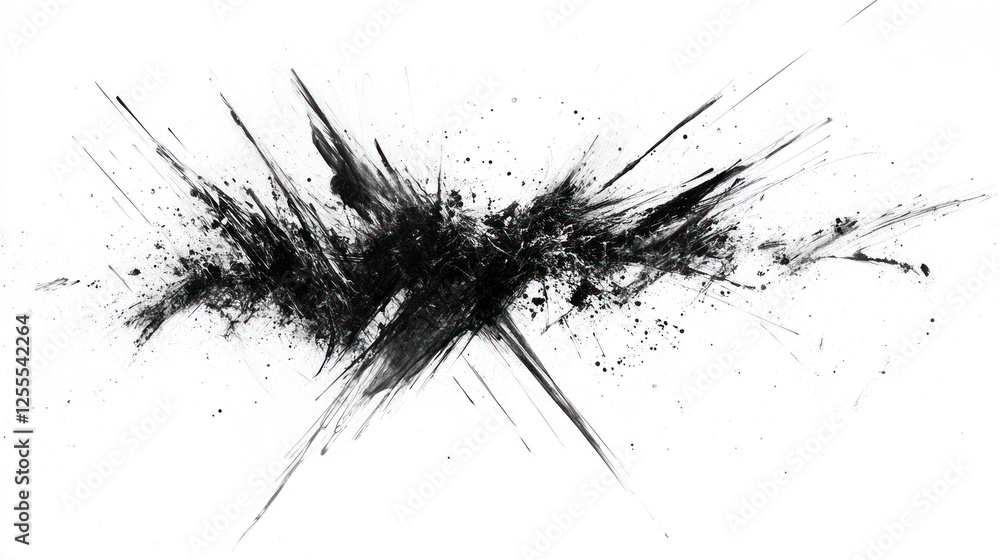 Abstract Ink Splash Artwork on White Background for Creative Use Abstract Ink Splash Artwork on White Background for Creative Use