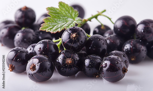 Studio Shot of Black Currant Fruit in Sharp Focus