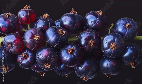 Close-Up Image of Fresh Black Currant on White