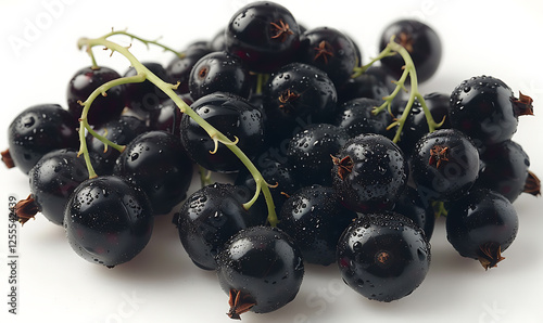 Single Ripe Black Currant Isolated with Realistic Texture