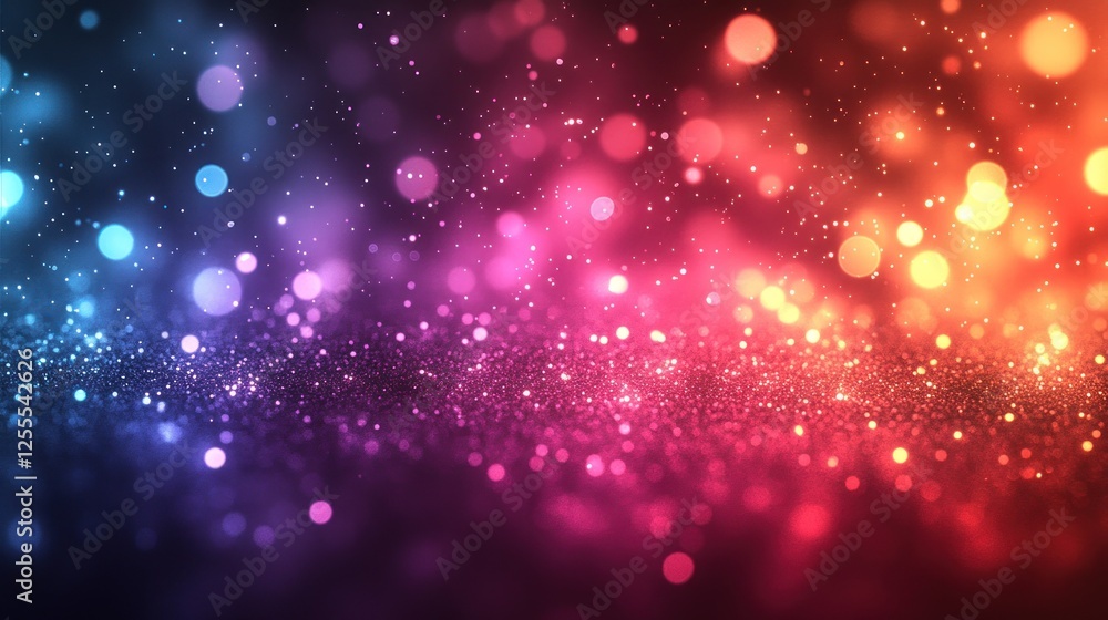 Obraz premium Stunning Multicolor Bokeh Effect on Dark Blurred Background
