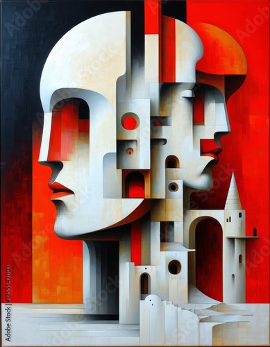 Abstract castle composed of...