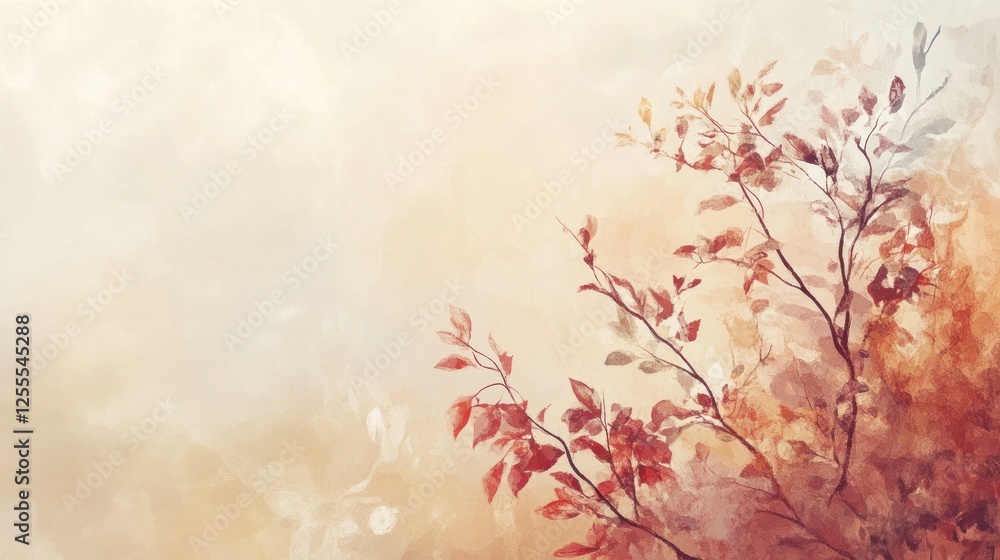 Fototapeta premium Warm and Inviting Earthy Pastel Background with Subtle Leaf Design