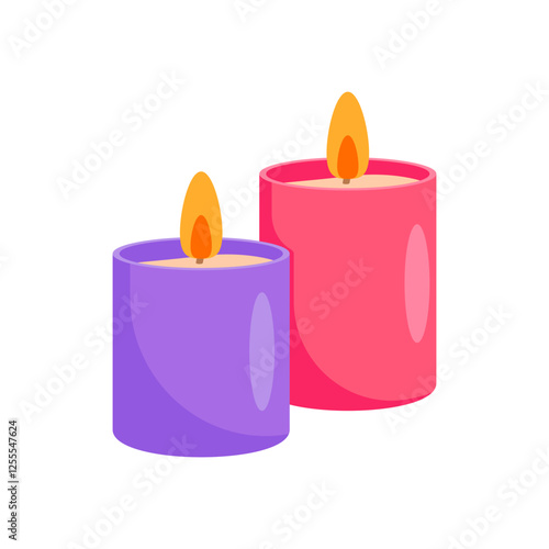 Candles , Autumn Isolated Vector Illustration