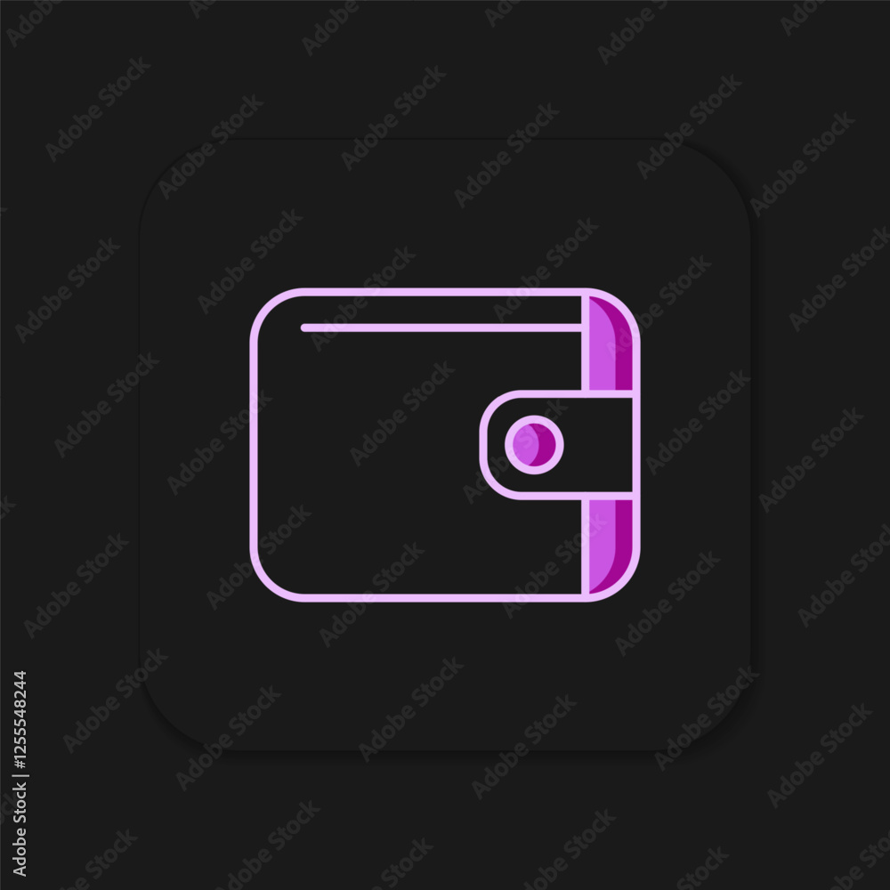 Filled outline Wallet icon isolated on black background. Purse icon. Cash savings symbol. Flat filled outline style with shadow. Vector Filled outline Wallet icon isolated on black background. Purse icon. Cash savings symbol. Flat filled outline style with shadow. Vector