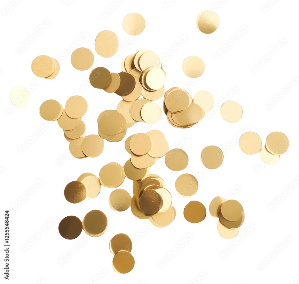 Obraz premium PNG Gold foil circle confetti round celebration medication.