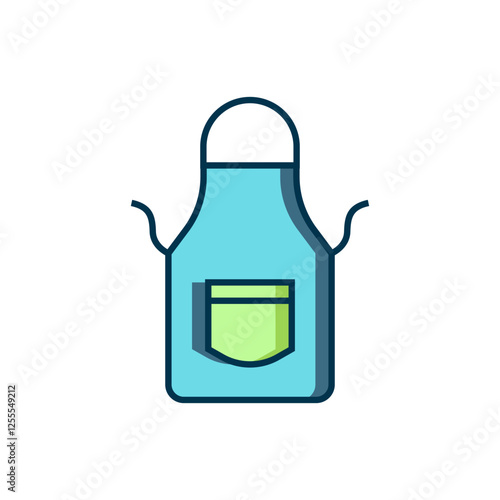 Filled outline Blacksmith apron icon isolated on white background. Protective clothing and tool worker. Flat filled outline style with shadow. Vector