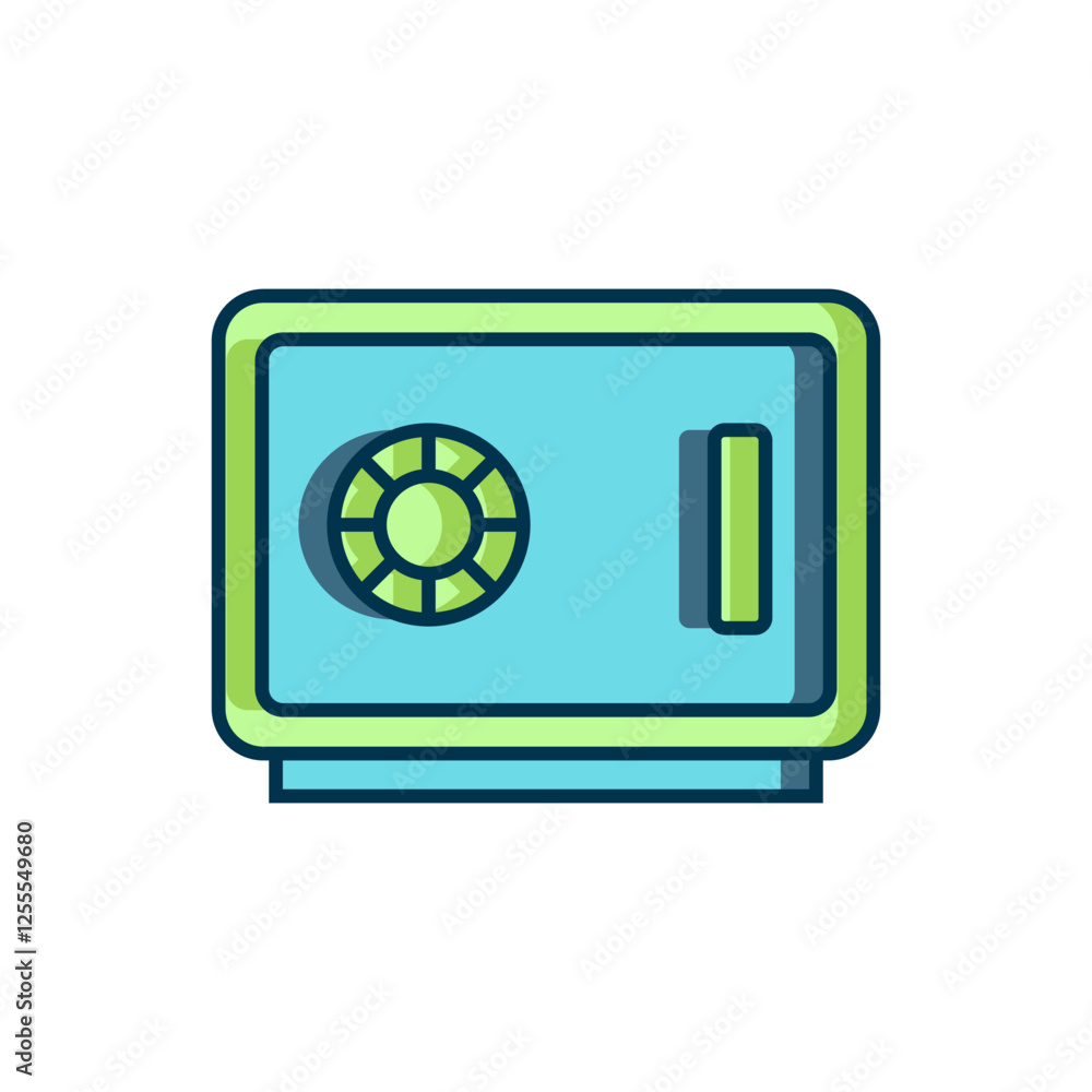 Filled outline Safe icon isolated on white background. The door safe a bank vault with a combination lock. Reliable Data Protection. Flat filled outline style with shadow. Vector Filled outline Safe icon isolated on white background. The door safe a bank vault with a combination lock. Reliable Data Protection. Flat filled outline style with shadow. Vector