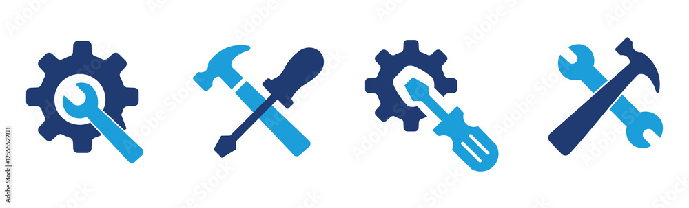 Tools and Service icons set. Maintenance tools with wrench, gear, spanner, hammer and screwdriver symbol. Settings and repair, service sign - stock vector
Tools and Service icons set. Maintenance tools with wrench, gear, spanner, hammer and screwdriver symbol. Settings and repair, service sign - stock vector