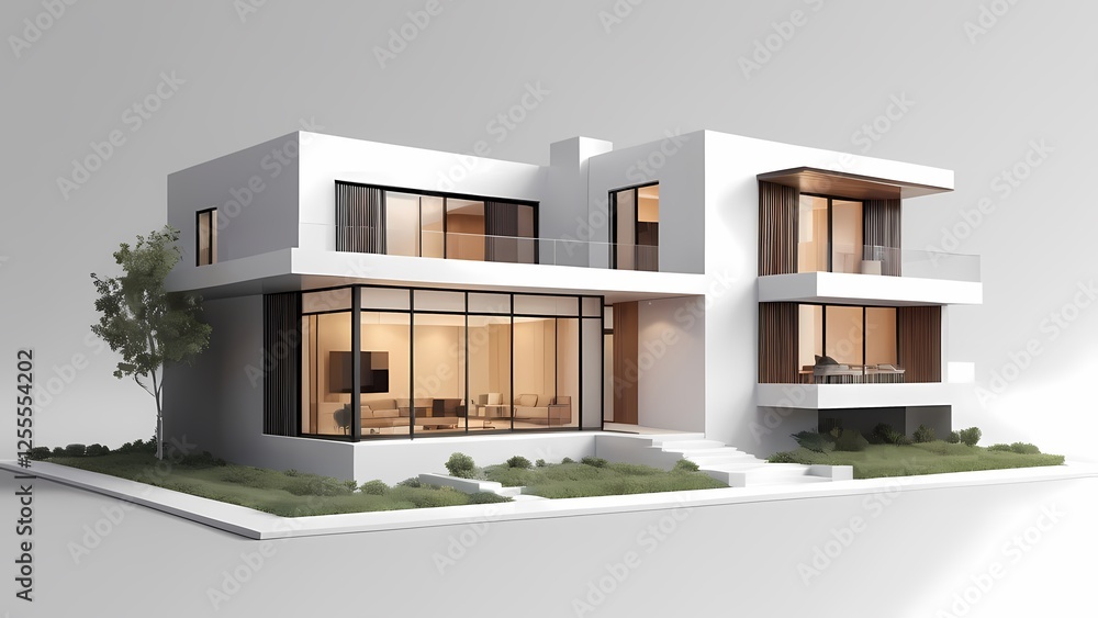 建築模型の3DCGイラスト 建築模型の3DCGイラスト