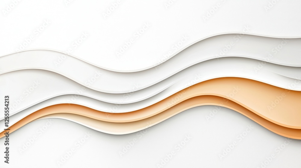 Obraz premium Elegant Abstract Background with Smooth Curves in Neutral Tones and Subtle Orange Accents