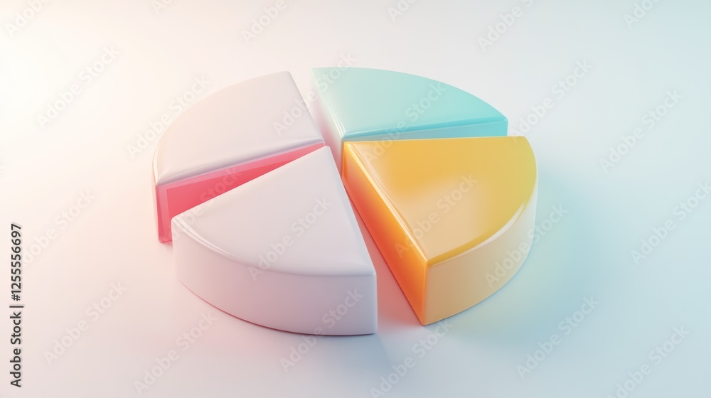 Obraz premium Colorful pie chart graphic on plain background