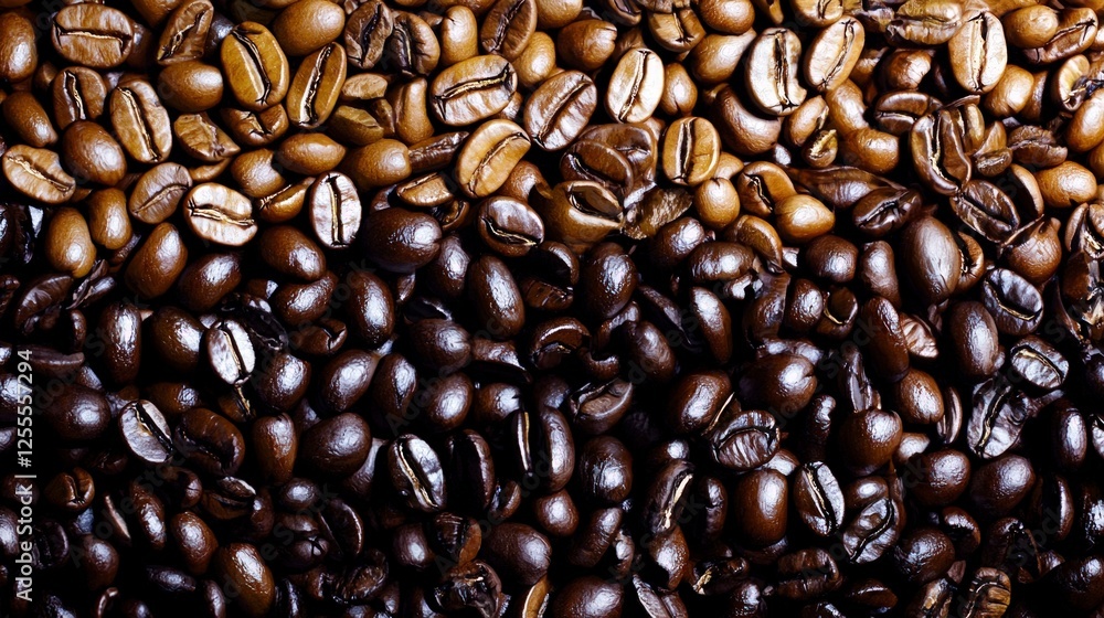Roasted Coffee Beans Texture Background: Dark and Light Brown Grains Roasted Coffee Beans Texture Background: Dark and Light Brown Grains