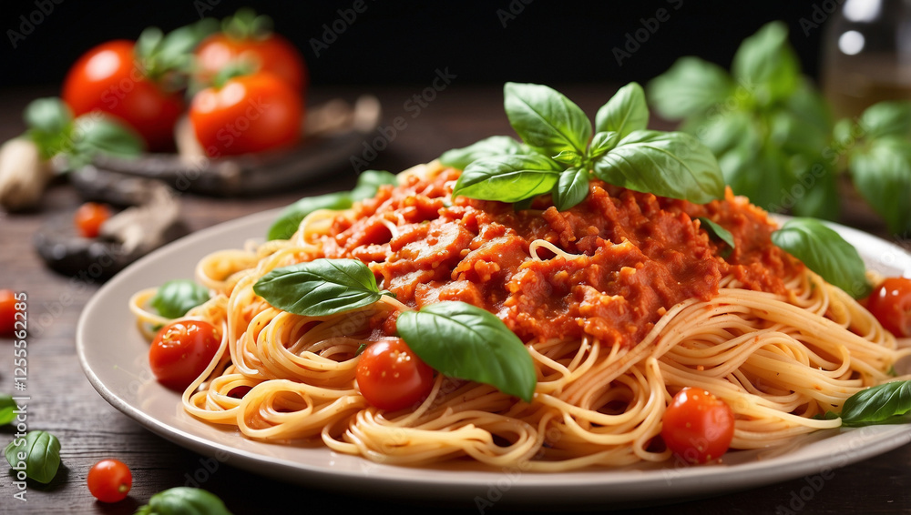 Delicious Pasta Spaghetti with Tomato Sauce for a Classic Italian Meal Delicious Pasta Spaghetti with Tomato Sauce for a Classic Italian Meal