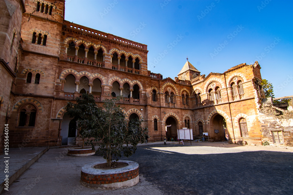 Beautiful Exterior of Prag Mahal in Bhuj, Gujarat, India Beautiful Exterior of Prag Mahal in Bhuj, Gujarat, India